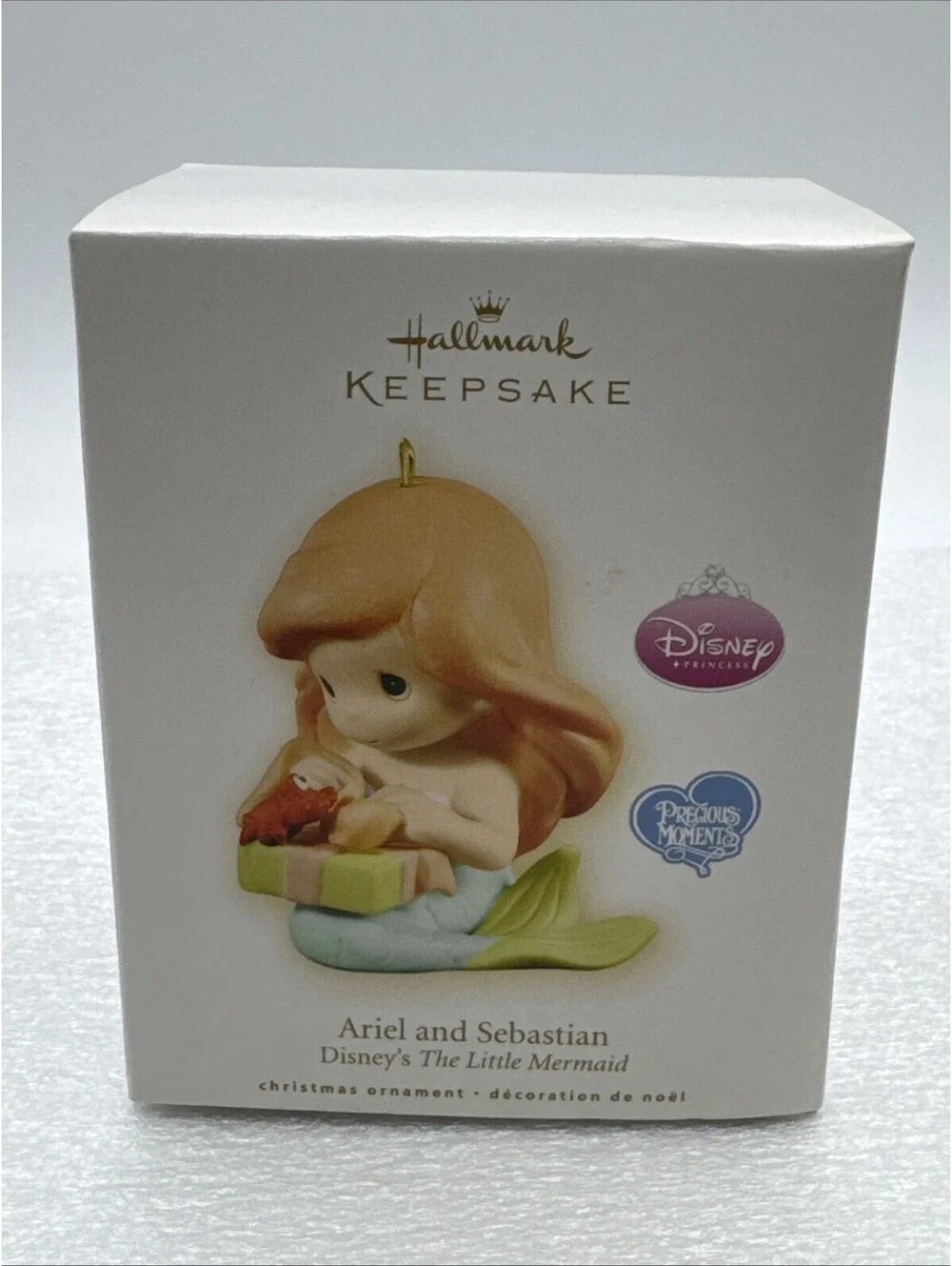 2009 Hallmark ARIEL AND SEBASTIAN PRECIOUS MOMENTS Disney Ornament Porcelain New